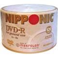 DVD-R 4,7 GB 8x Tubo c/ 50 DVDs - Nipponic